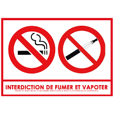 Ainsi donc l'interdiction de fumer dans les aires collectives de jeux et tous lieux publics et du travail ne concerne pas les cigarettes électroniques. Interdiction De Fumer Et Vapoter Affiche Gratuite
