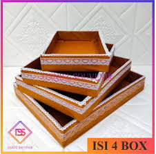 sovenir kotak parcel hantaran seserahan pernikahan isi 4 kotak