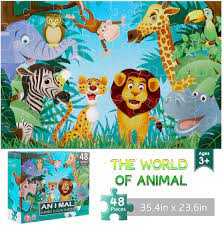 Whether the skill level is as a beginner or something more advanced, they're an ideal way to pass the time when you have nothing else to do like waiting in an airport, sitting in your car or as a means to. Buy Jumbo Floor Puzzle For Kids Animal Jigsaw Large Puzzles 48 Piece Ages 3 6 For Toddler Children Learning Preschool Educational Intellectual Development Toys 4 8 Years Old Gift For Boys And Girls Online