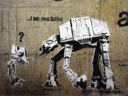 Banksy Canvas Print I Am Your Father Star Wars Spoof Giclee Etsy Star Wars Wallpaper Star Wars Art Street Art Graffiti