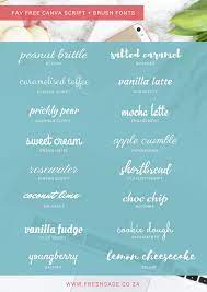 16 Free Script Brush Fonts Hidden In Canva Freshsage Brand Agency Brush Font Font Combos Aesthetic Fonts