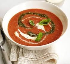 Rich Tomato Soup With Pesto Recipe Bbc Good Food In 2020 Pesto Soup Tomato Soup Recipes Recipes