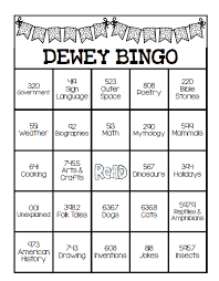 Dewey Decimal System Bingo Game