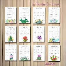 Looking around for cute 2021 printable calendar? Printable 2021 Calendar Cactus Cactus In Pots Desk Calendar Etsy Planlayici Ambalaj Tasarimi Mutlu Yillar