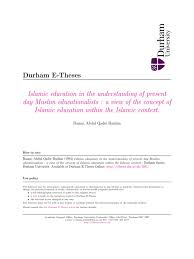 The islamic concept of education reconsidered. Thesis Islamic Education In The Understanding Of Present Day Educationalists Pdf Sharia Prophets And Messengers In Islam