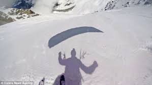 The atmosphere is usually that of earth, but it could be that of another celestial body. Extreme Skier Uses His Parachute To Escape Avalanche Daily Mail Online