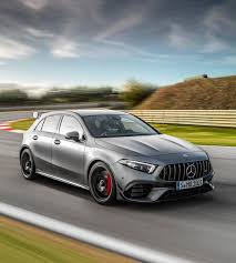 The Mercedes A45 Amg S Makes Use Of The World S Most Powerful 4 Cylinder Engine And A Drift Mode To Make It A Fun L Mercedes A45 Amg Mercedes Benz Cars