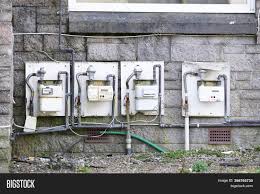 Gas meter box housing outside external to council house a row. Gas Meter Box Housing Image Photo Free Trial Bigstock