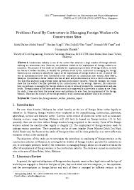 Kuala lumpur campus, kuala lumpur malaysia. Pdf Problems Faced By Contractors In Managing Foreign Workers On Construction Sites Abdul Rahim Abdul Hamid Academia Edu