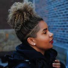 Undercut Ponytail Puff Undercut Curly Hair Undercut Hairstyles Natural Hair Styles