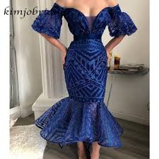 Royal Blue Evening Dresses Short Sparkle Off The Shoulder Mermaid Elegant Evening Gowns 2020 Evening Dresses Short Sequin Evening Dresses Evening Gowns Elegant