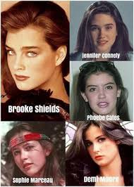 Covergirls and 80's Hollywood Throwback ; 80's Dreamgirls ! SOPHIE MARCEAU  of Summer Lovers,PHOEBE CATES of Paradise,Gremlins and Ridgemond  High,BROOKE SHIELDS Blue Lagoon,Endless Love,Oh God, DEMI MOORE St.Elmo's  Fire,It Happened last night