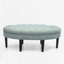 Keep it in your office for organizing supplies, notebooks, and tech cords. Homebeez Ottoman Bench Oval Tufted Footrest Stool Modern Fabric Cocktail Coffee Table For Living Room Large Light Blue Buy Online In Armenia At Armenia Desertcart Com Productid 166439491
