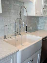 My Dream Kitchen Would Have An Extra Deep Wide Cream Farmhouse Sink With This Industrial Sprayer Hose Kitchen Rugs Sink Best Kitchen Faucets Farm Sink Kitchen