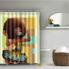 Afrocentric Shower Curtain Home Decorations African Shower Curtain Afro Shower Curtain Girls Shower Curtain