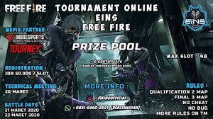 Conquest free fire open features a prize pool of ₹50,00,000‬ inr. Tournament Online Eins Free Fire Tournaments Online Pool Gifts