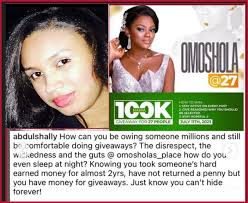 Stella Dimoko Korkus.com: Shamies Foundation CEO Sara Abdul Calls Out  Kayanmatta Seller For Doing Giveaway But Owing Her Millions