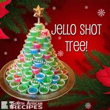 South African Recipes Jello Shot Tree 102 Flavors Of Jello Shooters Christmas Jello Shots Christmas Drinks Holiday Drinks