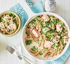 Pasta With Salmon Peas Recipe Salmon Pasta Recipes Salmon Pasta Bbc Good Food Recipes