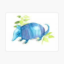 Maybe you would like to learn more about one of these? Blue Armadillo Art Print By Wendysmalley Redbubble