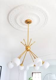 How To Center A Light Fixture Using A Ceiling Medallion Francois Et Moi Dining Room Ceiling Modern Ceiling Medallions Dining Room Ceiling Lights