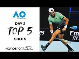 Roger federer wins in four sets; Top 5 Shots Day 2 Australian Open 2021 Highlights Tennis Eurosport Youtube
