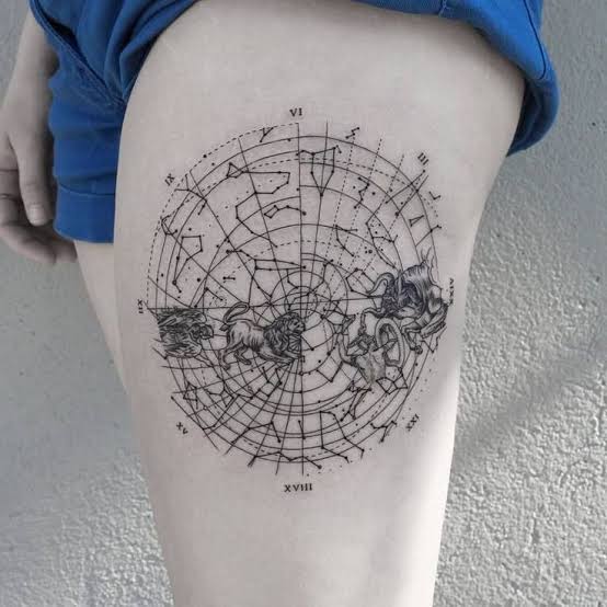Northern hemisphere constellations map tattoo - Tattoogrid.net