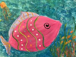 Click image to zoom in. Fish Underwater Fish Painting For Kids