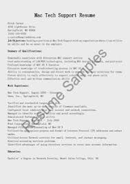 mac tech support resume sample job