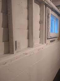 Using rigid board insulation works best in case the. How Do I Insulate My Unfinished Basement With Half Foundation Half Siding Home Improvement Stack Exchange