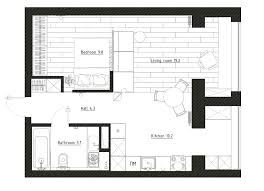 Apartment In Moscow Russia 50 8 M2 On Behance Floor Plans Architectural Floor Plans Apartment