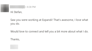 When sending a first message on a dating site, you're often better off saying knock knock rather than hello. a funny message stands out to online daters, and it increases your chances of getting a response. 15 Linkedin Cold Message Examples That Get 49 Reply Rate Expandi
