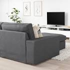 KIVIK Sofa, with chaise, Skiftebo dark gray Ikea