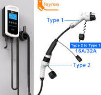 Feyree Type 2 to J1772 Type 1 Charging Cable Adapter for EV Charging  Station Electric Car EVSE Charger Plug 16A 3.5KW 32A 7KW
