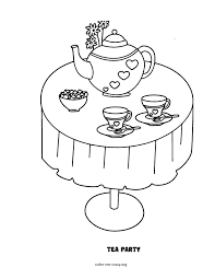 Here's a coloring page of cinderella, the ultimate disney princess. Tea Party Coloring Pages