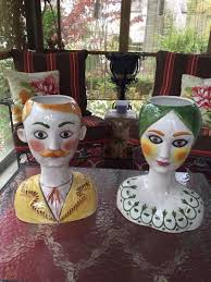 Horchow Italy Bust Vase Planters Ceramic Authentic Man Woman Head Mid Century 1791835211 We may have gotten the idea from way, (way) back in the day, but we'll take credit for making it cool again. horchow italy bust vase planters