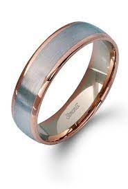 14k Rose Gold And 14k White Gold Men S Wedding Band Style Lg116 By Simon G Mens Wedding Bands White Gold Mens Wedding Bands Mens Wedding Rings