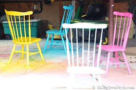 Furniture Makeover Spray Painting Wood Chairs In My Own Style Painted Wood Chairs Spray Paint Wood Spray Paint Chairs