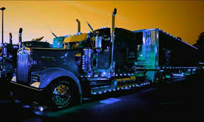 Blue Light Show Gorgeous Kenworth Kenworth Truck Lights Trucks
