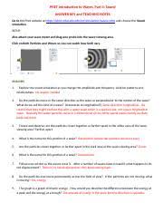 Fun learning activity for students, they love it! Intro To Waves Ii Sound Waves Modified Dl 2019 Docx Phet Introduction To Waves Part Ii Sound Answer Key And Teaching Notes Go To The Phet Website At Course Hero
