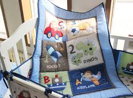All are custom and handmade in the usa by bobbie with a vision to remember. Blue Crib Bedding Sets For Boy 7 Piece Travel Car And Airplane For Baby Little Pilot Comforter Crib Sheet Crib Skirt 4 Bumper Bedding Sets Aliexpress