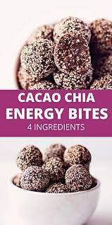 Easy No Bake Cacao Chia Seeds Energy Balls With Video Recipe Chia Energy Bites Food Best Dessert Recipes