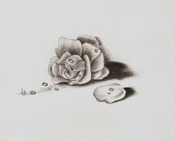 81 sagome di fiori da colorare e ritagliare per bambini. Disegnare Con Matita Rosa Con Gocce D Acqua Schizzo Di Un Fiore Tutorial Per Disegnare Fiori Disegno Di Fiori Disegni A Matita