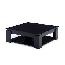 Manhattan Table Basse Carree Style Contemporain Noir Brillant L 89 X L 89 Cm Cdiscount Maison