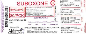 Suboxone is a prescription medication used to treat opioid addiction. Buy Suboxone Buprenorphine Hydrochloride Naloxone Hydrochloride 8 2 Mg 1 Mg 1 Aidarex Pharmaceuticals Llc