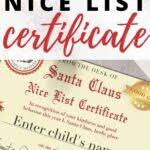 Make a list of the recipients. Santa Nice List Certificate Free And Fun Kiddycharts Com