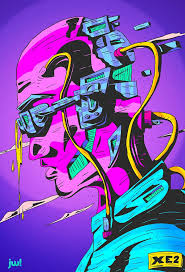 Human Computer Adobe Illustrator Illustration Adobe Illustrator Art Speed Art Cyberpunk Art
