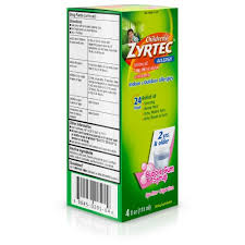 Children S Zyrtec 24 Hr Allergy Relief Syrup With Cetirizine Dye Free Sugar Free Bubble Gum Flavored 4 Oz