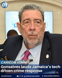St Vincent and the Grenadines Prime Minister, Dr Ralph Gonsalves, has  praised Jamaica for its advances in using technology to combat crime.  “You're doing some splendid work using modern technology to solve