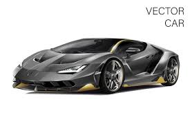 Hand Zeichnen Lamborghini Aventador Premium Vektor